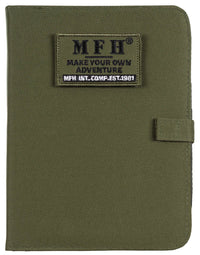 Organizer Tactic A5 Verde Oliv MFH - Panou Velcro, 6 Compartimente