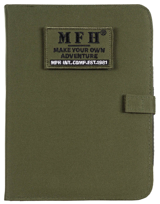 Organizer Tactic A5 Verde Oliv MFH - Panou Velcro, 6 Compartimente