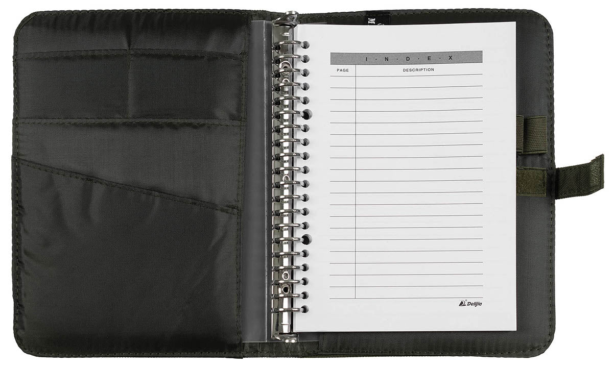 Organizer Tactic A5 Verde Oliv MFH - Panou Velcro, 6 Compartimente