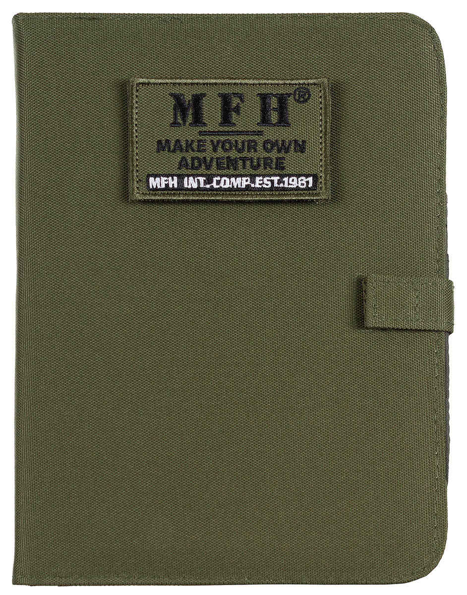 Organizer Tactic A5 Verde Oliv MFH - Panou Velcro, 6 Compartimente