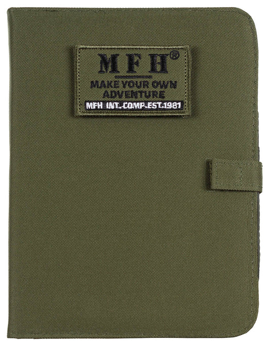 Organizer Tactic A5 Verde Oliv MFH - Panou Velcro, 6 Compartimente