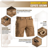 Șort Agresor Lite M-Tac - Coyote Brown Confort Tactic