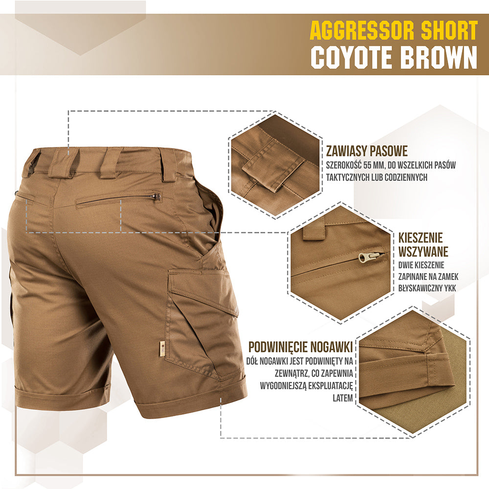 Șort Agresor Lite M-Tac - Coyote Brown Confort Tactic