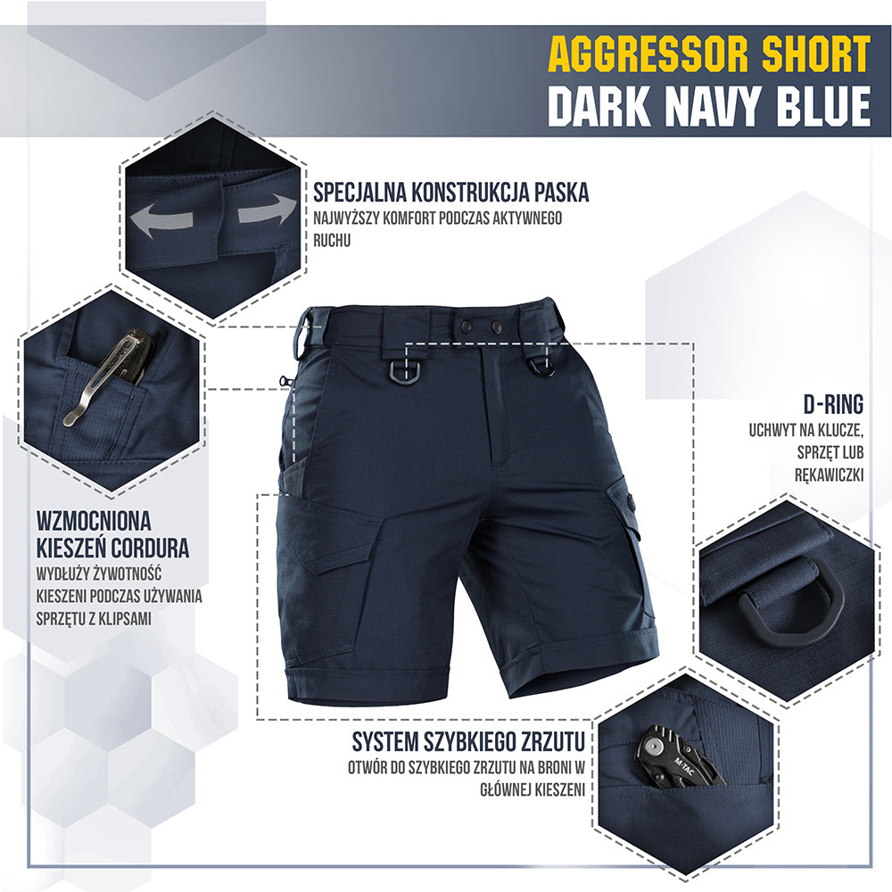 Șort M-Tac Aggressor Short - Dark Navy Blue