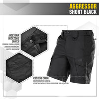 Șort M-Tac Aggressor Short - Negru, Tactici & Outdoor