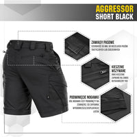 Șort M-Tac Aggressor Short - Negru, Tactici & Outdoor