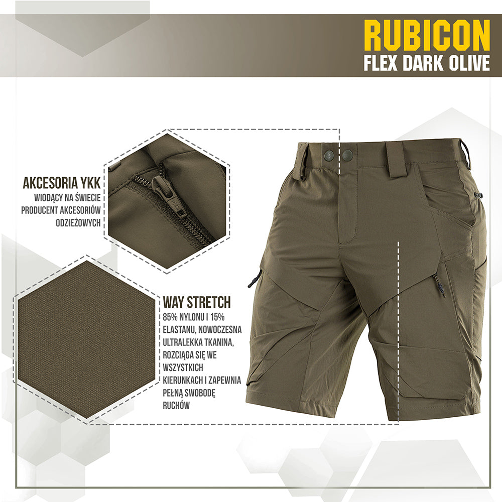 Șorturi Rubicon Flex M-Tac - Dark Olive, Stretch 4 Direcții