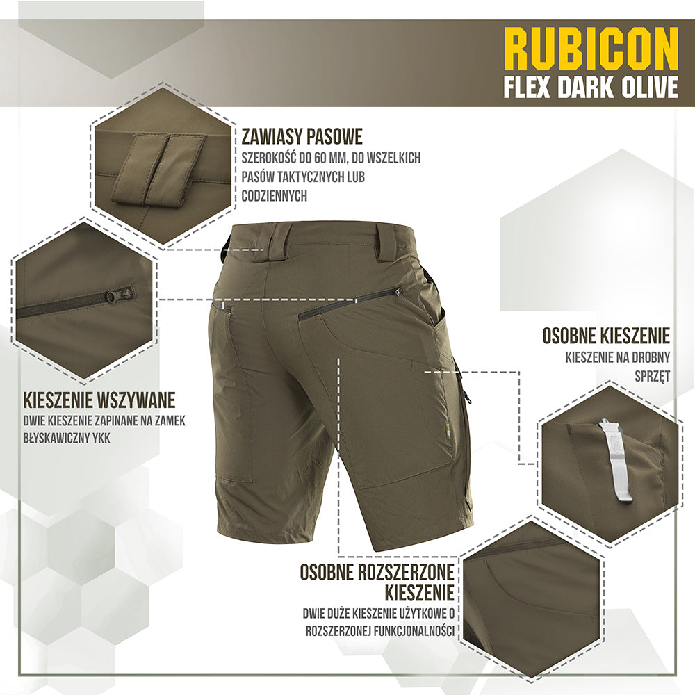 Șorturi Rubicon Flex M-Tac - Dark Olive, Stretch 4 Direcții