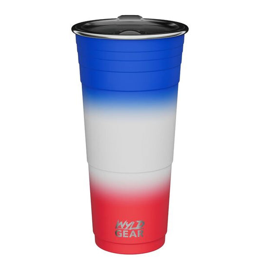 Pahar Izoterm Wyld Cup 32oz Roșu/Alb/Albastru Herbertz - Oțel Inoxidabil, Izolație Dublă