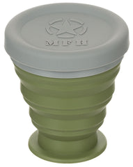 Pahar Pliant cu Capac Oliv MFH - Silikon, 200 ml