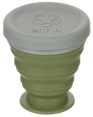 Pahar Pliant cu Capac Oliv MFH - Silikon, 200 ml