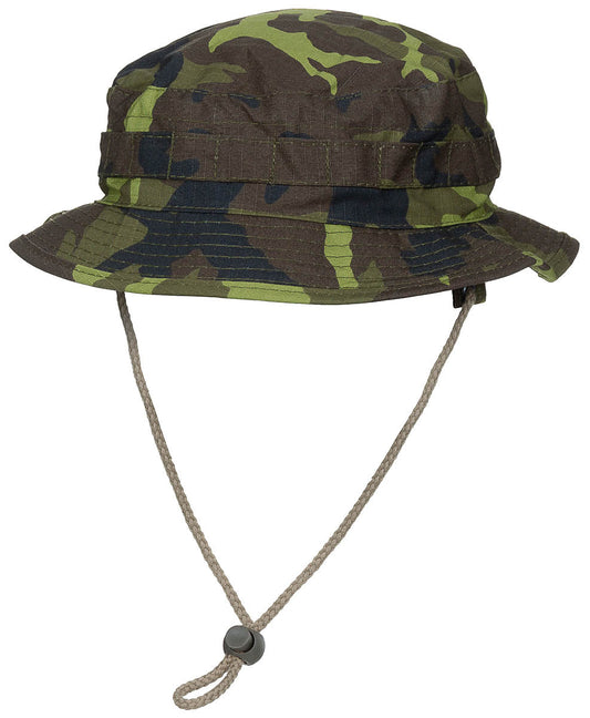 Pălărie Boonie Britanic SF Rip Stop Camo CZ M95 MFH - Cozoroc matlasat, Șnur bărbie