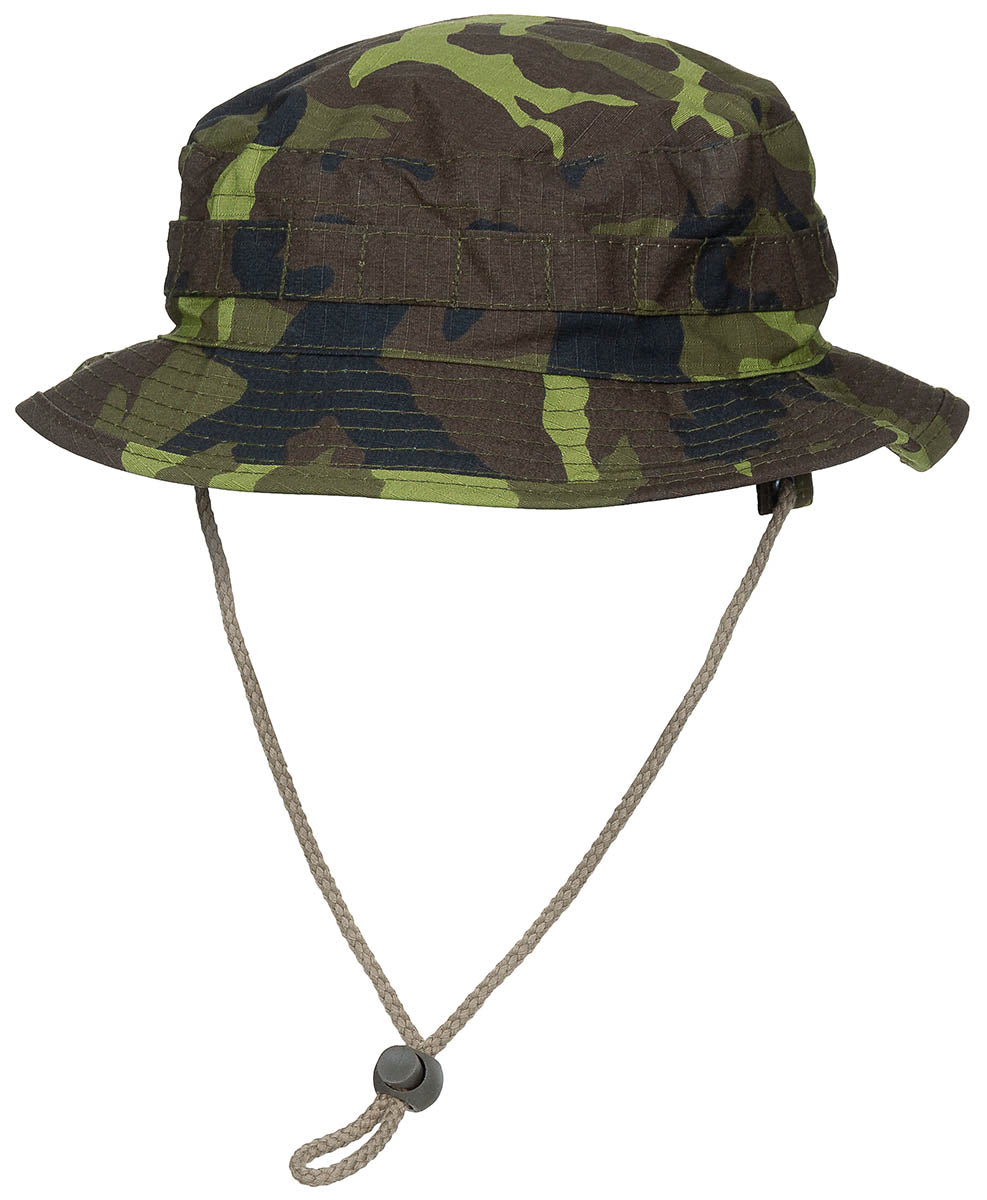 Pălărie Boonie Britanic SF Rip Stop Camo CZ M95 MFH - Cozoroc matlasat, Șnur bărbie