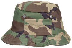 Pălărie Boonie cu Buzunare Woodland MFH - 2 Buzunare, Orificii ventilație