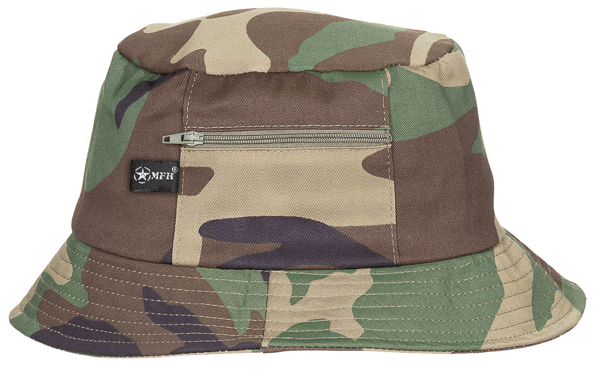 Pălărie Boonie cu Buzunare Woodland MFH - 2 Buzunare, Orificii ventilație