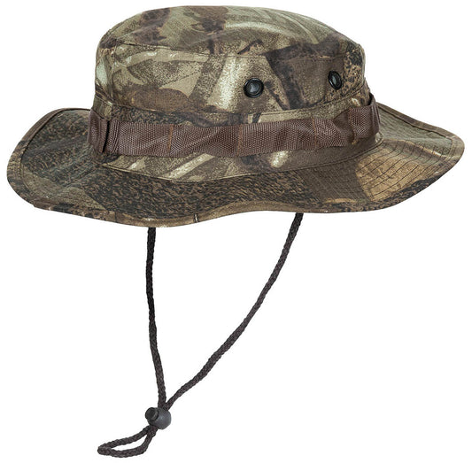 Palarie Boonie Hat US GI Rip Stop Hunter Brown MFH - 100% Bumbac, Șnur bărbie