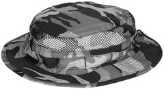 Pălărie Boonie Mesh Boonie Gri Camuflaj MFH - Ventilație Mesh, Margine Matlasată