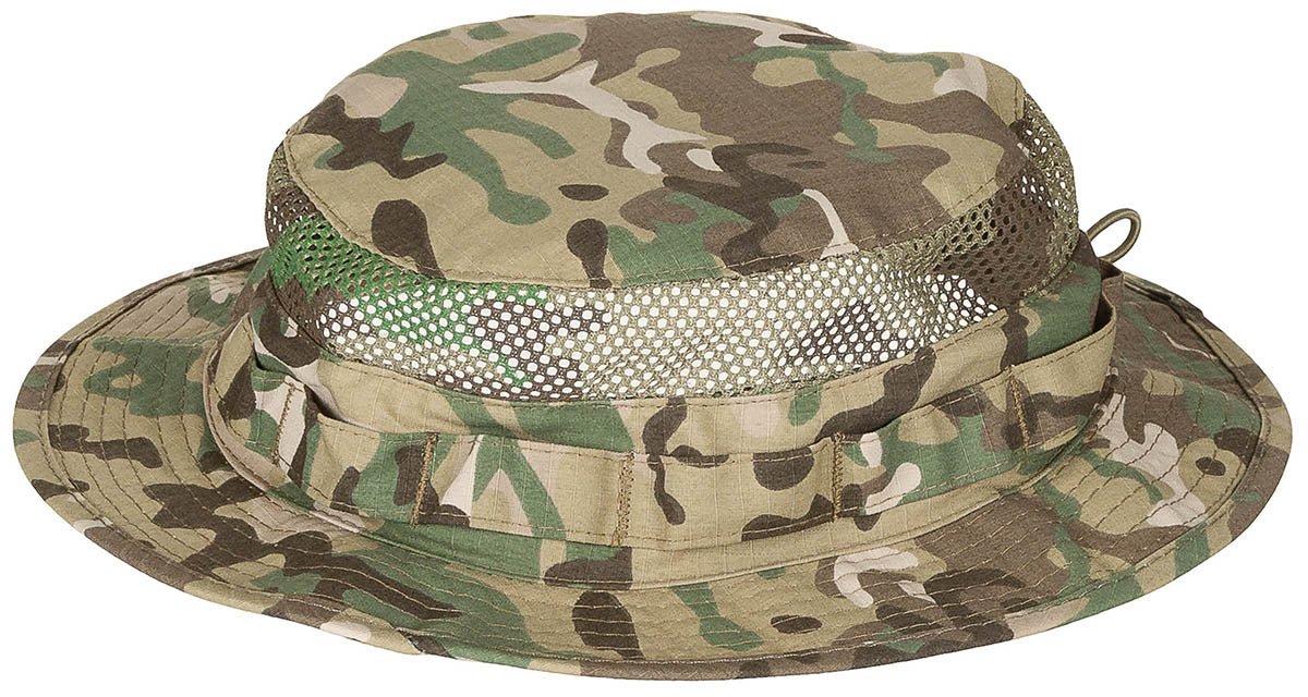 Pălărie Boonie Mesh Boonie Operation Camo MFH - Inserții Plasă, Șnur Reglabil