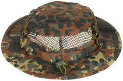 Pălărie Boonie Mesh Flecktarn MFH - Ventilație Optimă, Șnur Ajustabil