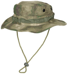 Pălărie Boonie US GI cu Chin Strap HDT-camo FG MFH - 100% Bumbac, Șnur Bărbie