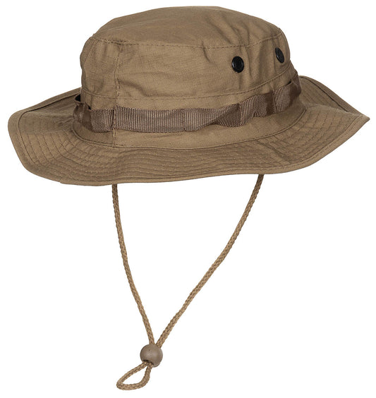 Pălărie Boonie US GI Rip Stop Coyote Tan MFH - 100% Bumbac, 4 Orificii Ventilație