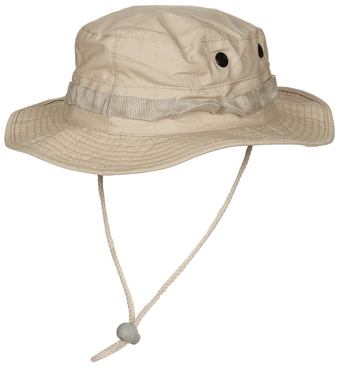 Pălărie Boonie US GI Rip Stop Khaki MFH - 100% Bumbac, Șnur bărbie