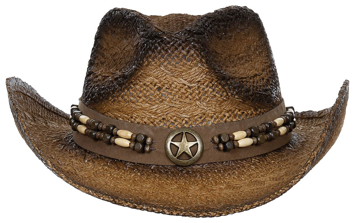 Pălărie de paie "Tennessee" Maro-Negru FoxOutdoor - Mărime unică, Bandă elastică