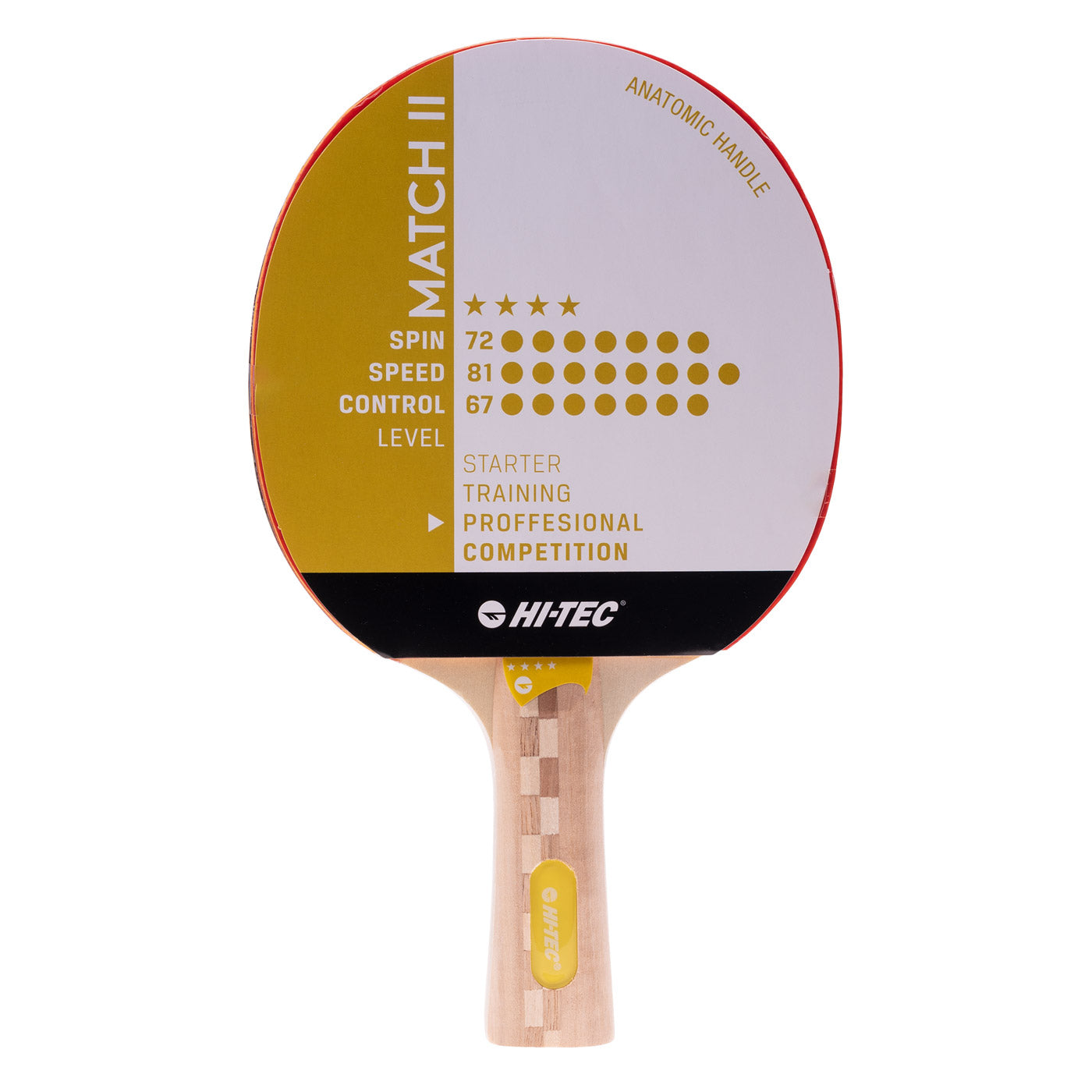 Paletă Tenis de Masă MATCH II HI-TEC - Viteză și Control Superior - 2