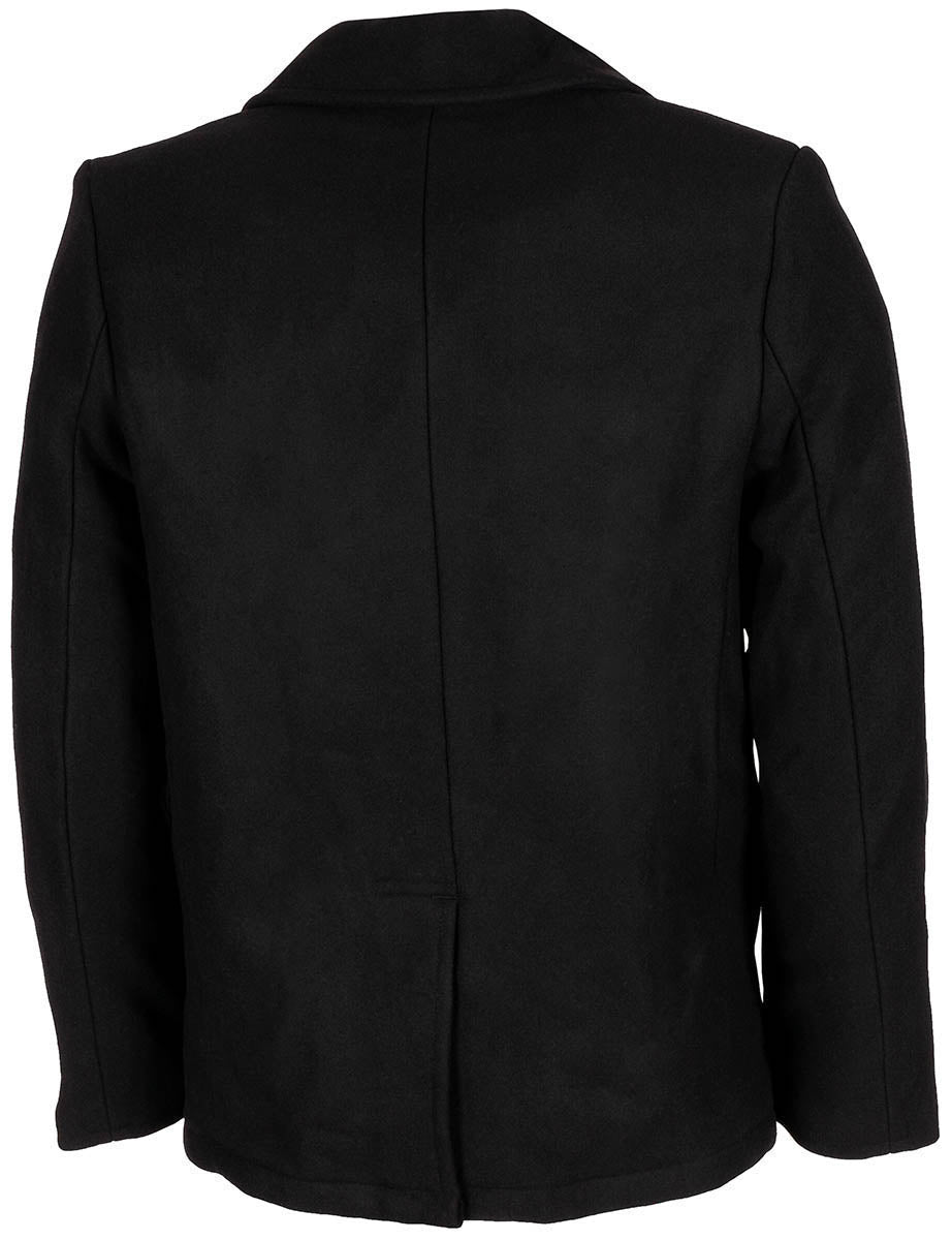 Palton US Pea Coat Negru MFH - Nasturi cu Ancore, Căptușeală Matlasată