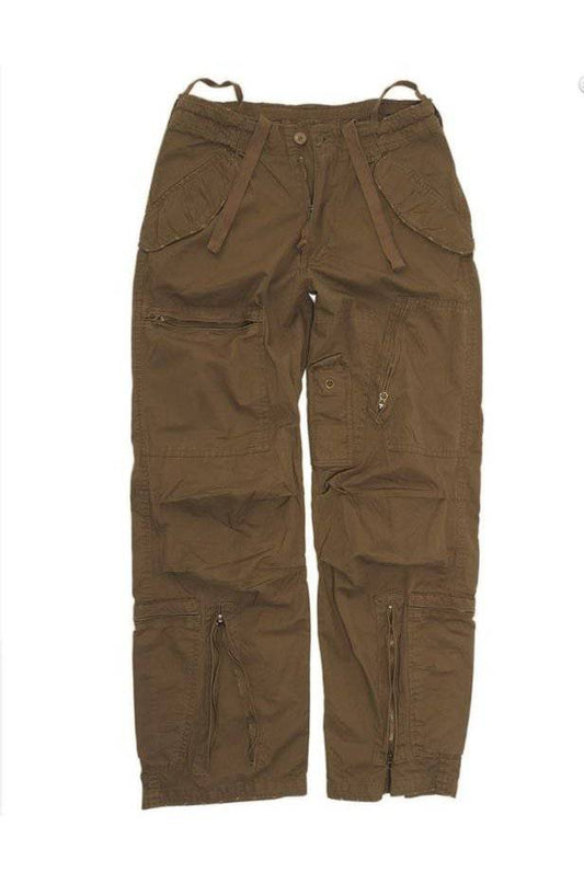 Pantaloni Aviator Mil-Tec Prewash – 100% Bumbac, 10 Buzunare, Coyote