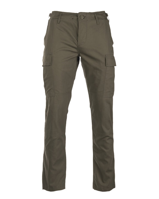 Pantaloni BDU Mil-Tec Teesar Slim Fit – Rip-Stop 100% Bumbac, Oliv
