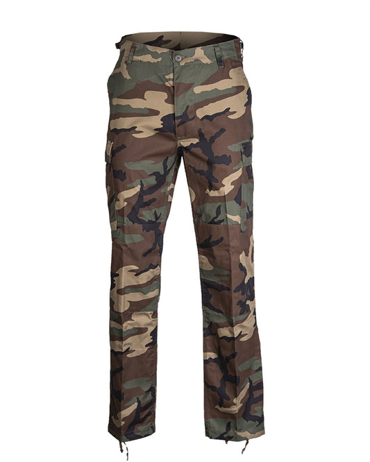 Pantaloni BDU Mil-Tec US Field – Poliester-Bumbac, 6 Buzunare, Woodland