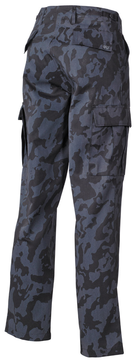 Pantaloni BDU US Army Night Camo MFH - Fermoar frontal, Talie ajustabilă