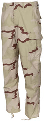 Pantaloni BDU US Camuflaj 3 Culori Deșert MFH - Ripstop, Talie Ajustabilă