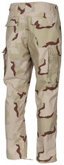 Pantaloni BDU US Camuflaj 3 Culori Deșert MFH - Ripstop, Talie Ajustabilă