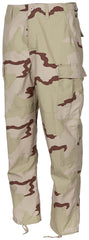 Pantaloni BDU US Camuflaj 3 Culori Deșert MFH - Ripstop, Talie Ajustabilă