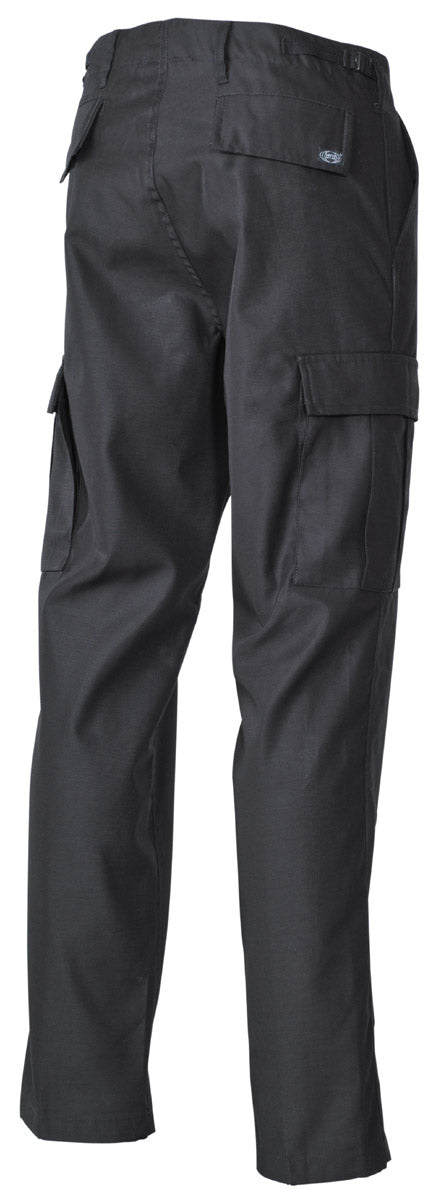 Pantaloni BDU US Negru MFH - Talie Ajustabilă, 6 Buzunare