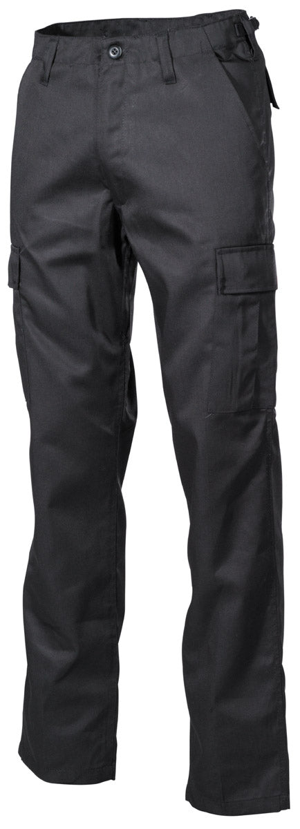 Pantaloni BDU US Negru MFH - Talie Ajustabilă, 6 Buzunare