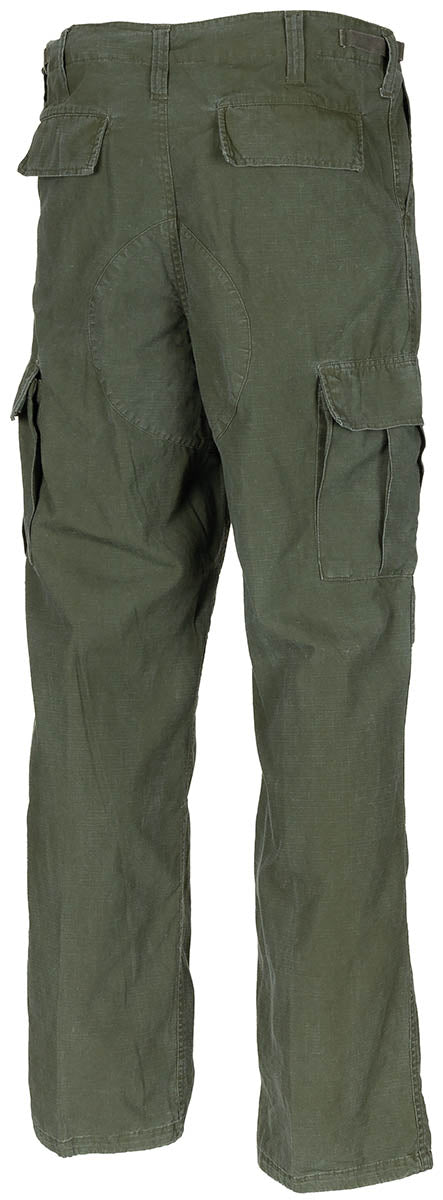 Pantaloni BDU US Oliv Stonewashed - Rip Stop, Genunchi Întăriți