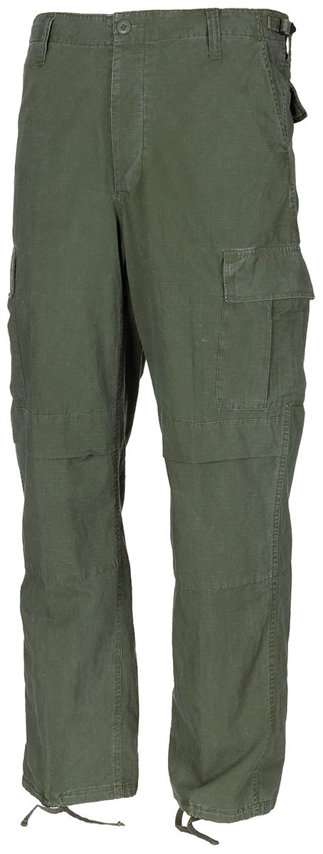 Pantaloni BDU US Oliv Stonewashed - Rip Stop, Genunchi Întăriți