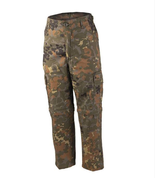 Pantaloni BDU Zip-Off pentru Copii Mil-Tec – Bumbac-Poliester, Flecktarn