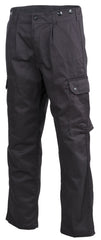 Pantaloni Câmp BW Feldhose Negru MFH - 2 Buzunare Cargo, Butoane Bretele