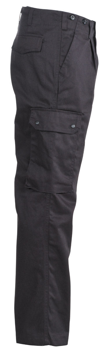 Pantaloni Câmp BW Feldhose Negru MFH - 2 Buzunare Cargo, Butoane Bretele