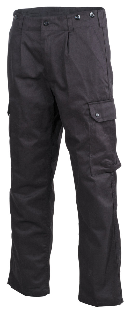 Pantaloni Câmp BW Feldhose Negru MFH - 2 Buzunare Cargo, Butoane Bretele