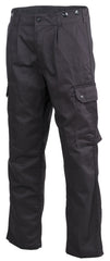 Pantaloni Câmp BW Feldhose Negru MFH - 2 Buzunare Cargo, Butoane Bretele