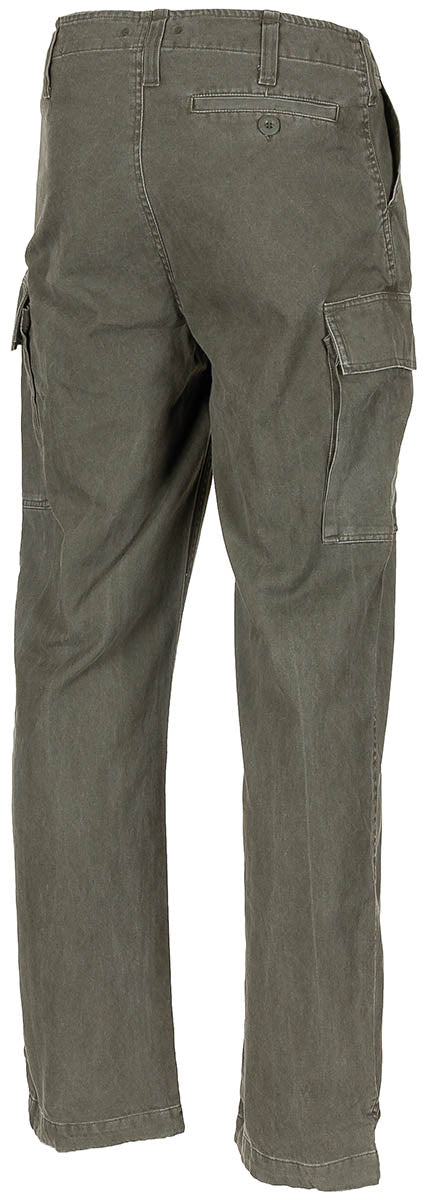 Pantaloni Câmp Moleskin Stonewashed Oliv - Șliț nasturi, Manșete reglabile