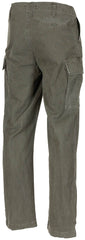 Pantaloni Câmp Moleskin Stonewashed Oliv - Șliț nasturi, Manșete reglabile