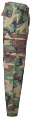 Pantaloni Câmp US BDU Woodland MFH - Genunchi & Șezut Întărit, Talie Ajustabilă