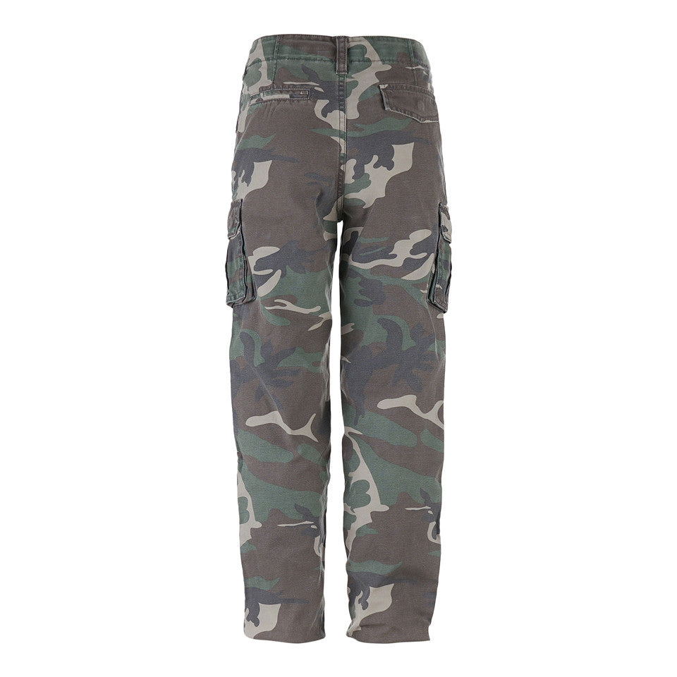 Pantaloni Cargo Copii Stonewashed Woodland - Rezistență la Aventură