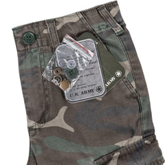 Pantaloni Cargo Copii Stonewashed Woodland - Rezistență la Aventură